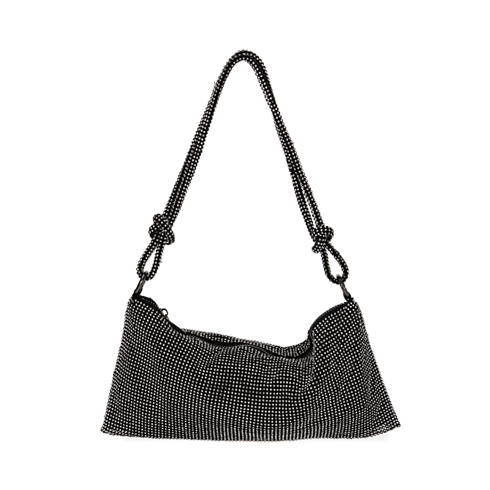 Mini-sac en filet noir avec strass