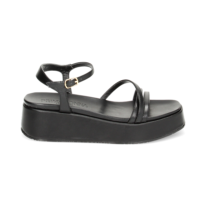 Zeppe nere, platform 5 cm