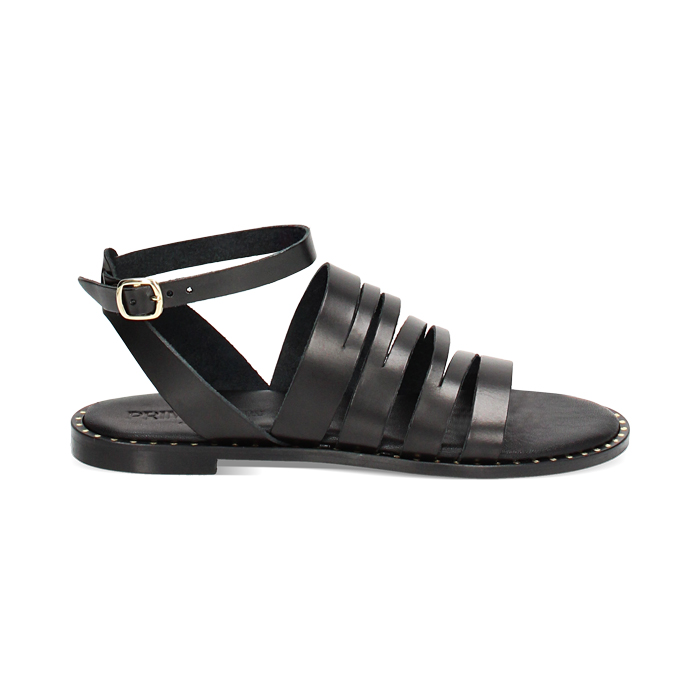 CALZATURA SANDALI BASSI PELLE NERO