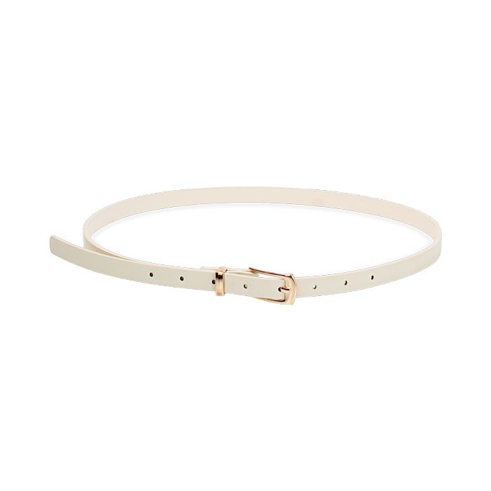 Cinturón mujer color crema estrecho