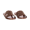 Sandaletto con tomaia laminata in strass color bronzo