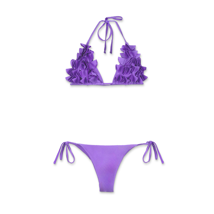 Bikini da donna viola a triangolo