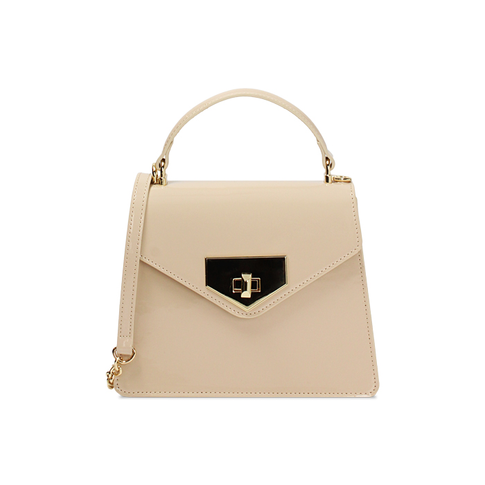 Mini bag beige con tracolla removibile