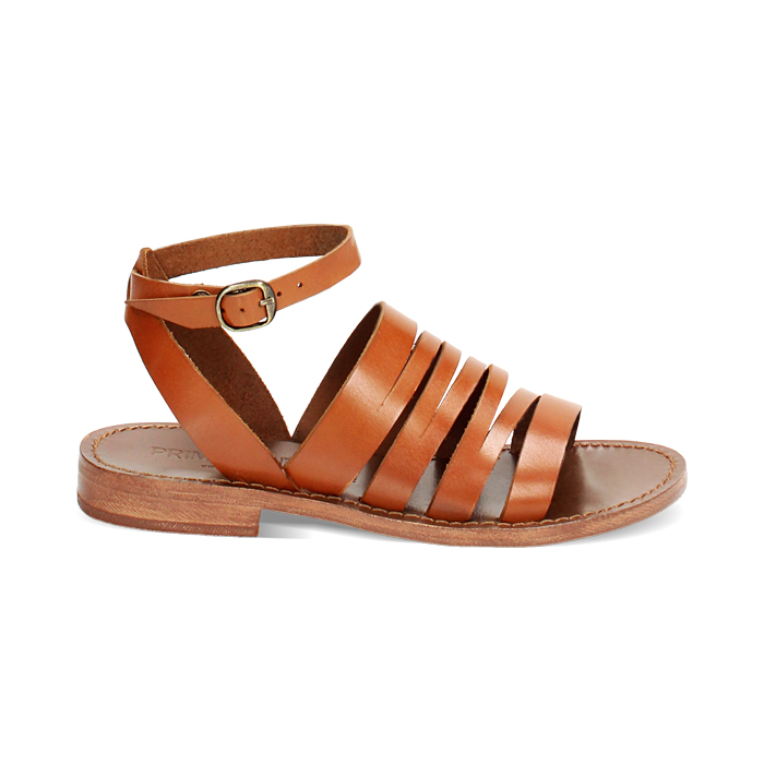 WOMEN SHOES FLAT COW LEATHER COGN