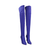 Botas por encima de la rodilla en lycra violeta, tacón 10,5 cm