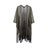 Poncho donna verde in tessuto glitterato