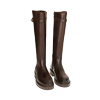 Bottes en cuir brun foncé