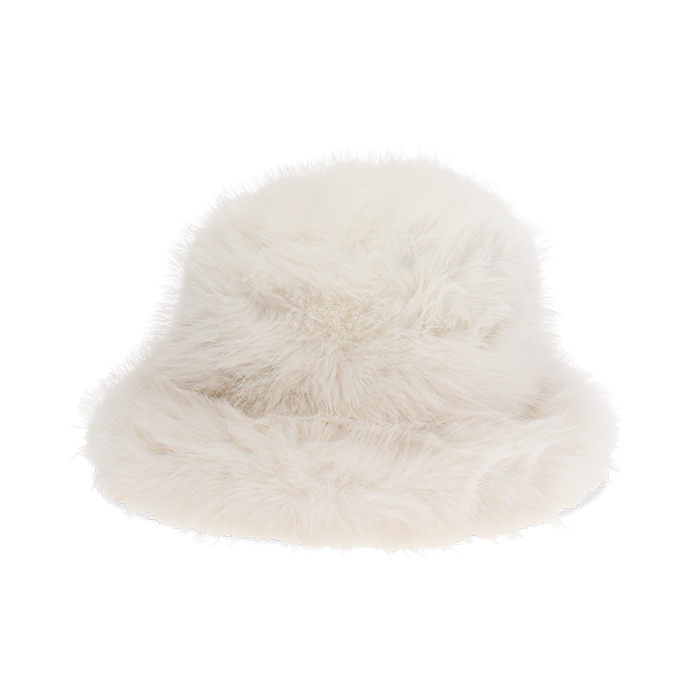 Cappello in pelo sintetico panna