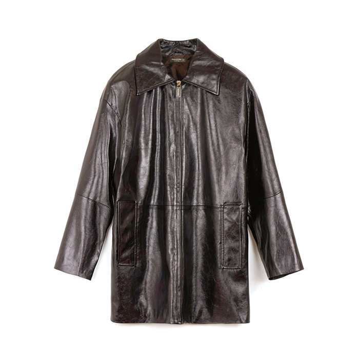 Trench testa di moro con zip
