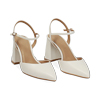 Décolleté slingback donna bianche, tacco largo 8 cm