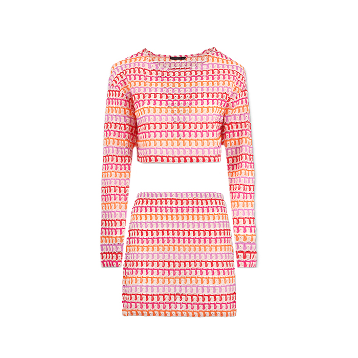 Coordinato mare donna multicolor arancio in tessuto