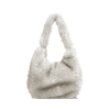 Bolso de mano beige claro con correa cruzada removible