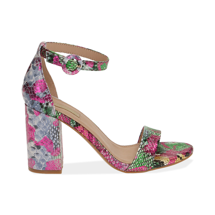 Sandali gioiello con pietre rosa e tacco comodo Jasy Multicolor – Alexoo  Italia