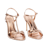 Sandales à talons rose-or chic pour femme