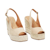 Zeppe donna beige in canvas