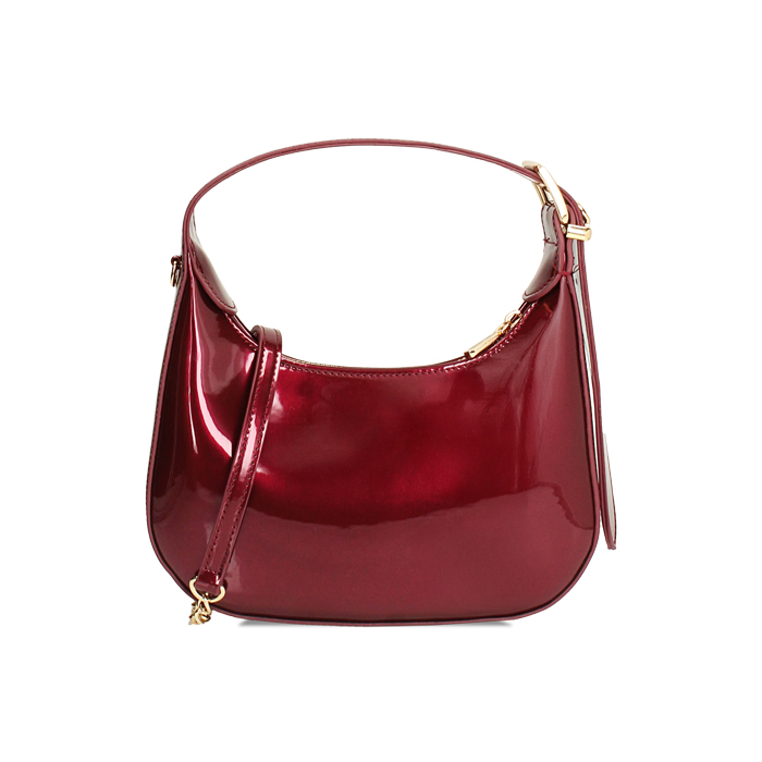 Mini bag cherry in vernice perlata con tracolla removibile