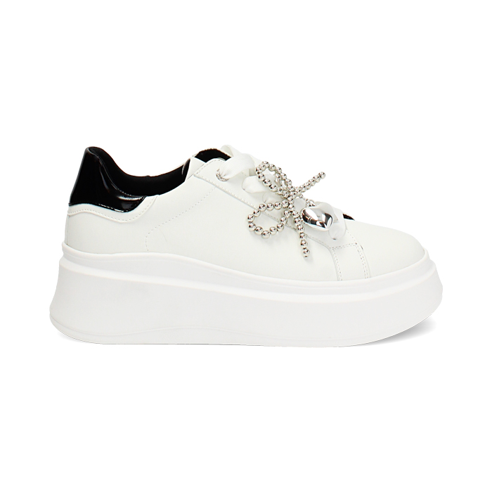Sneakers bianche con gomma di 6 cm