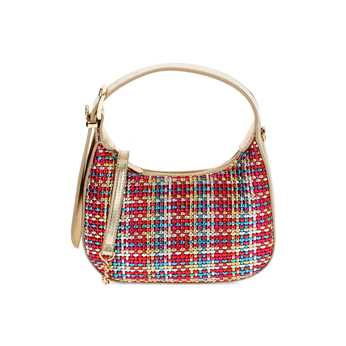 Mini bolso de mujer multicolor en laminado entrelazado