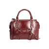 Mini sac bordeaux brillant avec bandoulière amovible