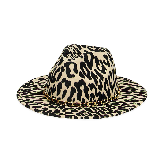 Cappello a falda leopard
