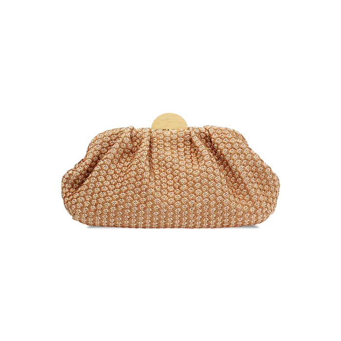 Clutch mujer marrón beige en rafia