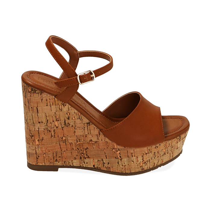 WOMEN SHOES WEDGE SYNTHETIC COGN