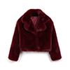 Cappotto corto in pelo sintetico bordeaux