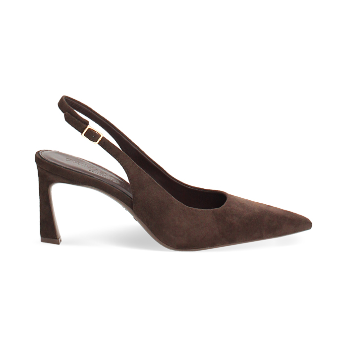 Escarpin marron fonc&eacute; talon 7,5 cm