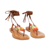 Sandales plates femme cognac