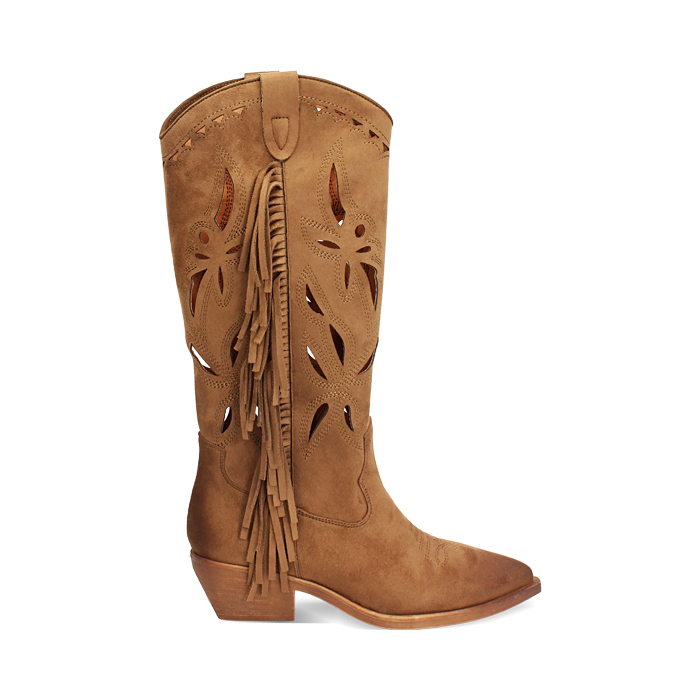 Botas texanas marrones tac&oacute;n 5 cm