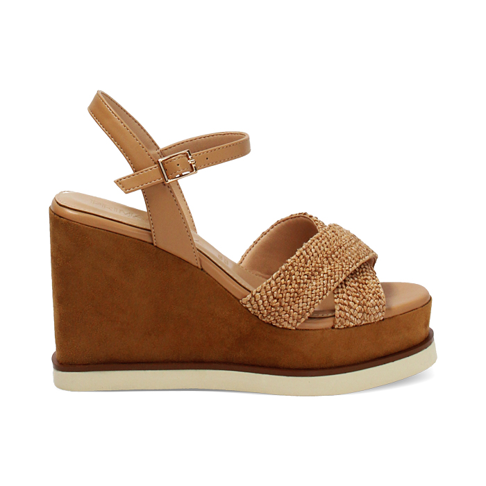 Zeppe cognac tacco 10 cm