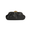 Clutch nera elegante con dettagli oro