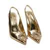 Décolleté slingback gioiello oro, tacco 9,5 cm