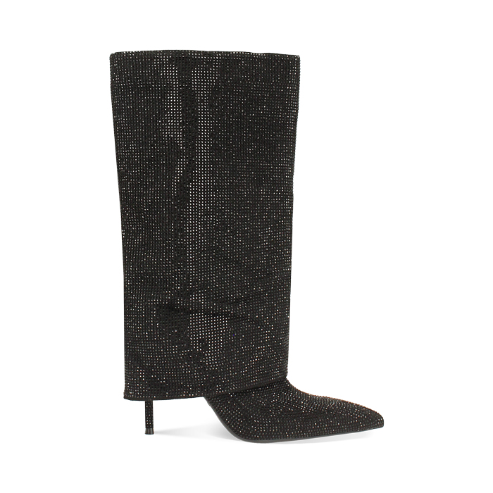 Bota negra con tacón de 10,2 cm