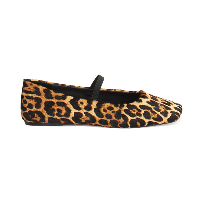Ballerine leopardate in cavallino con suola in gomma