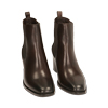 Bottines Chelsea en cuir marron foncé, talon 6,5 cm 