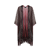 Poncho donna bordeaux in tessuto glitterato