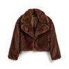 Cappotto corto in pelo sintetico marrone