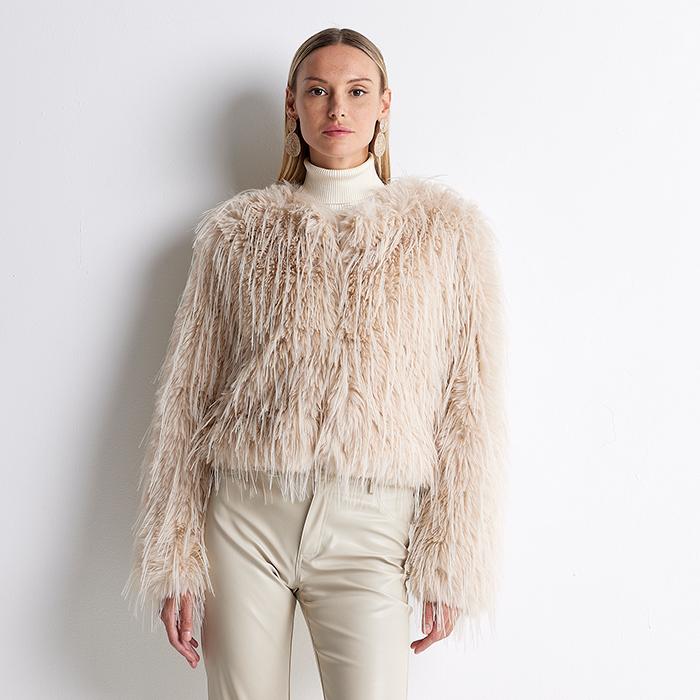 CLOTHING FUR JACKET FUR BEIG