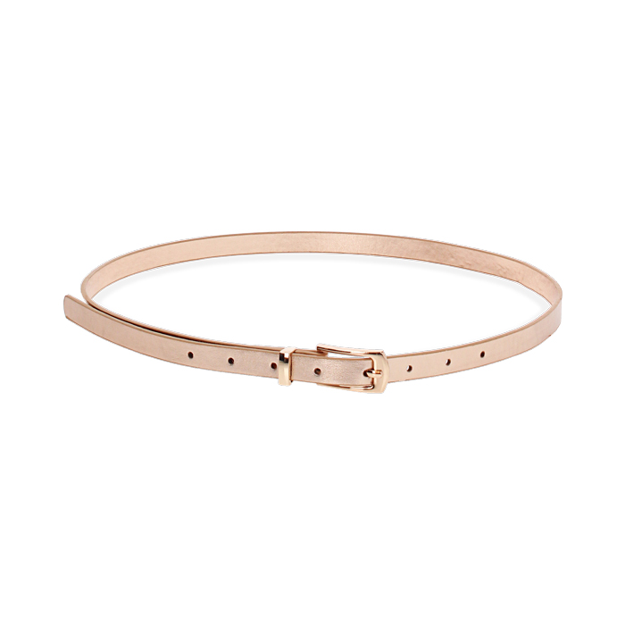 Cinturón de mujer rosa-oro estrecho