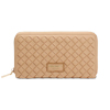 Portafoglio donna beige intrecciato