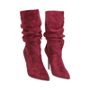 Bottines bordeaux en microfibre avec talon de 10 cm