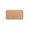 Portafoglio donna beige intrecciato