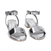 Sandalias bajas plateadas de laminado