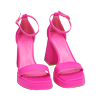 Sandali platform fucsia in tessuto, tacco 9,5 cm