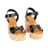 Sandalo donna con plateau in sughero nero