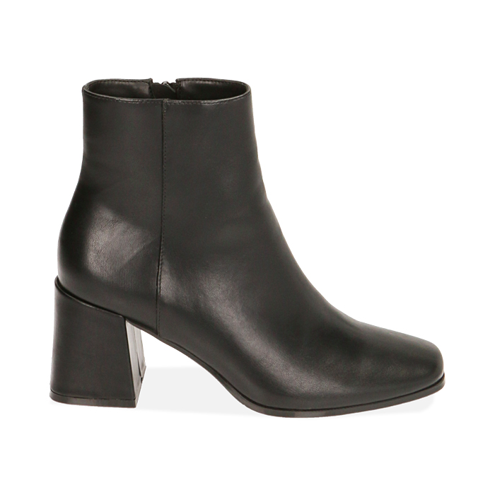Ankle boots neri, tacco 7 cm 