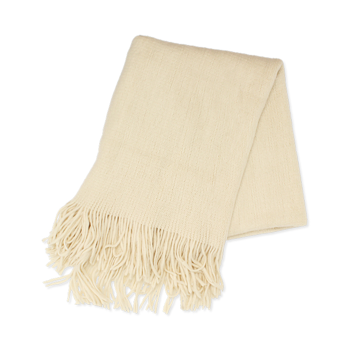 Écharpe en tissu crème avec des détails élégants