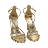 Sandali oro con strass, tacco 10 cm
