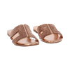 Sandaletto con tomaia laminata in strass color oro-rosa